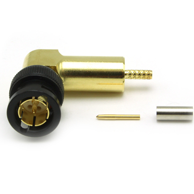 BNC 6GHz Right Angle Crimp / Crimp Plug - Image 1