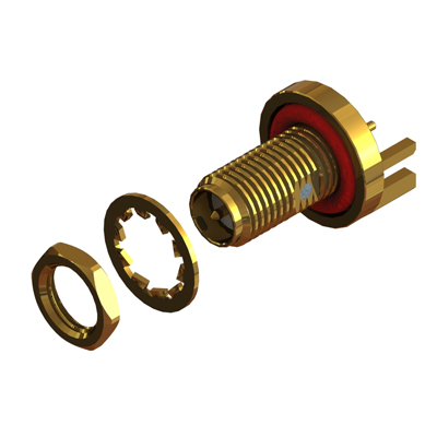 31-462-1-D3-1.6 - SMA Reverse Polarity 1.6 mmPCB End Launch Bulkhead jack IP68 Un-Mated 