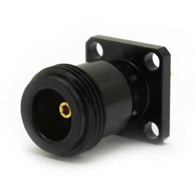 25-373-17.5-J3-11.8 -N Type 4 Hole Non Reflective Black 17.5mm Square Flange Mount With Extended Dielectric 