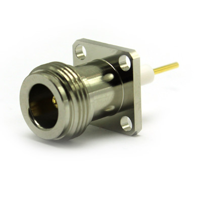 25-373-17.5-B3-20 - N Type 4 Hole 17.5mm Square Sealed Flange Mount With Extended Dielectric 