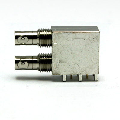 Micro BNC Right Angle 2 Way Bulkhead PCB Jack - Image 3