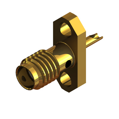36-368-D3 SSMA 2 Hole Stainless Steel Flange Solder Bucket Jack 