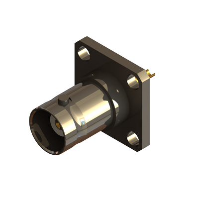 10-371-1-B3 - BNC 4 Hole Panel Mount Jack Solder Receptacle 