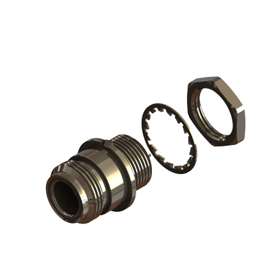 25-294-Q3 - N Type, Front Mount  Bulkhead Solder Bucket Jack 