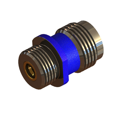 TNC Front Mount Jack to SMP Jack Straight Adaptor Colour Coded Blue - Image 2