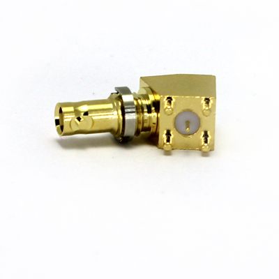 Micro BNC 110 deg Angle PCB Mount Bulkhead Jack  - Image 4