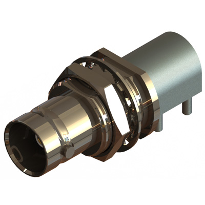 10-470-2-B36 - BNC Right Angle Bulkhead Low Profile Shielded PCB Jack 75 Ohm 