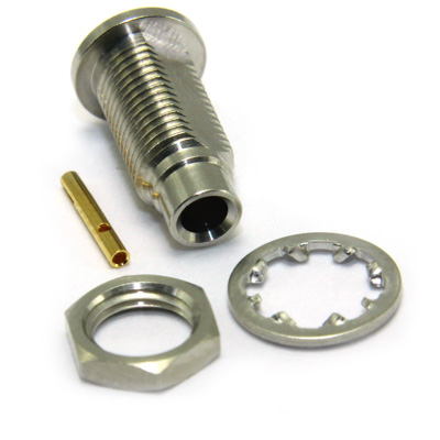 MCX Rear Mount Bulkhead Solder / Solder Jack  ( White Bronze ) - Image 3