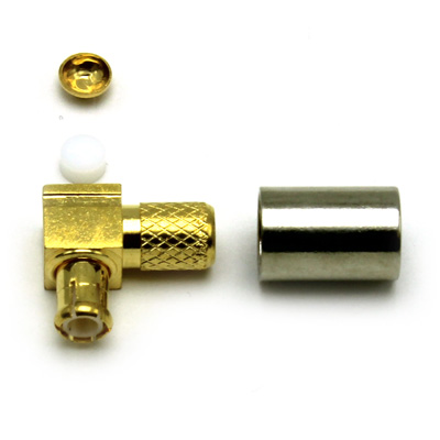 MCX Right Angle Solder / Crimp Plug - Image 1