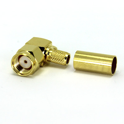 SMA Reverse Polarity Right Angle Solder / Crimp Plug - Image 2