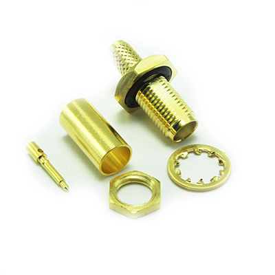 SMA Reverse Polarity Bulkhead Crimp / Crimp Jack (With Panel Seal) - Image 2