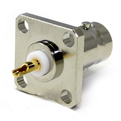 BNC 4 Hole Panel Mount Jack Solder Receptacle - Image 4